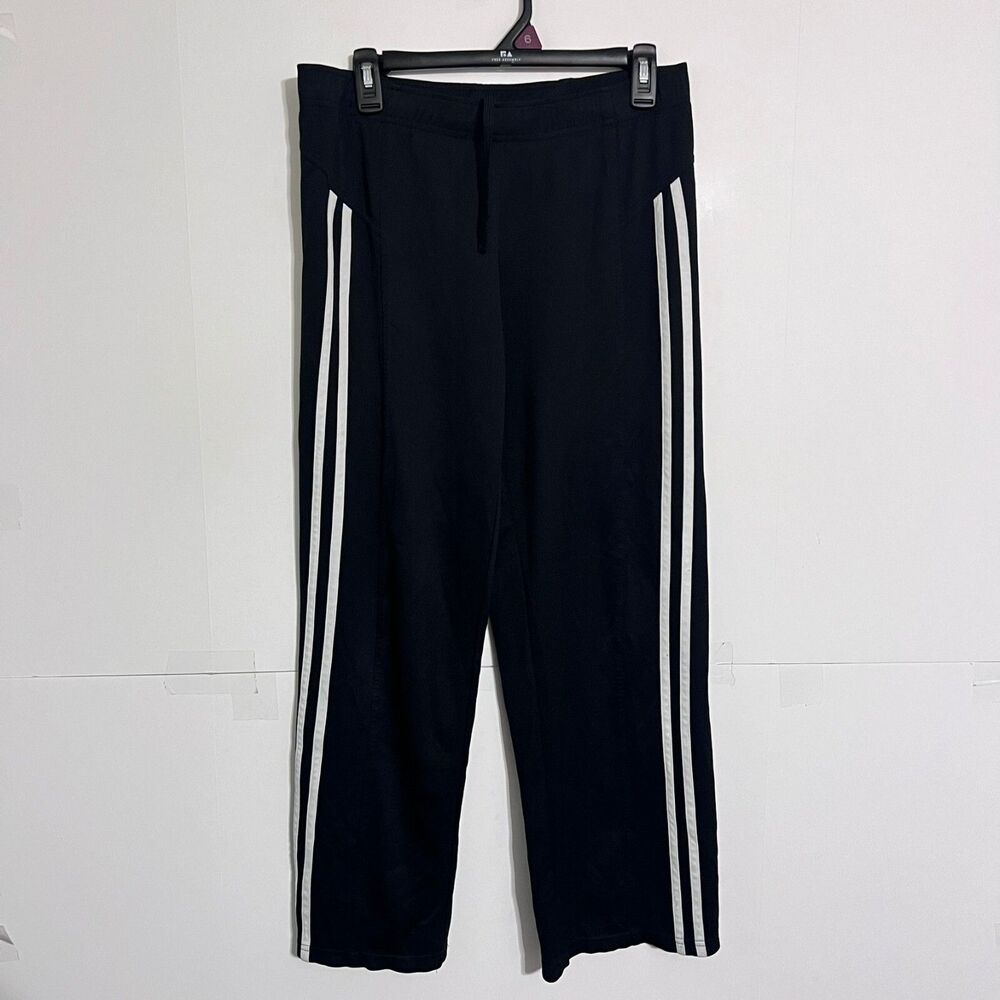 Champion Mens Basketball Running Track Pants Size S Black Striped Stretch